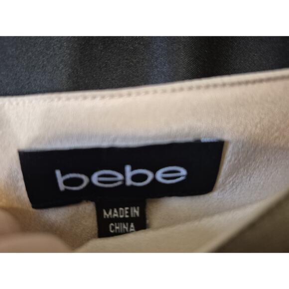 New W/Tag Y2K Bebe Womens Beige Tan Feathered Mini Skirt US 6 - Picture 5 of 8